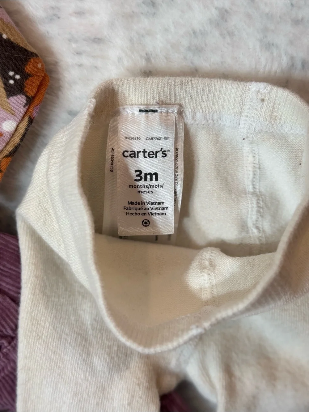 Carter's Purple Corduroy Suspender Dress with Floral Bodysuit and Orange Accents